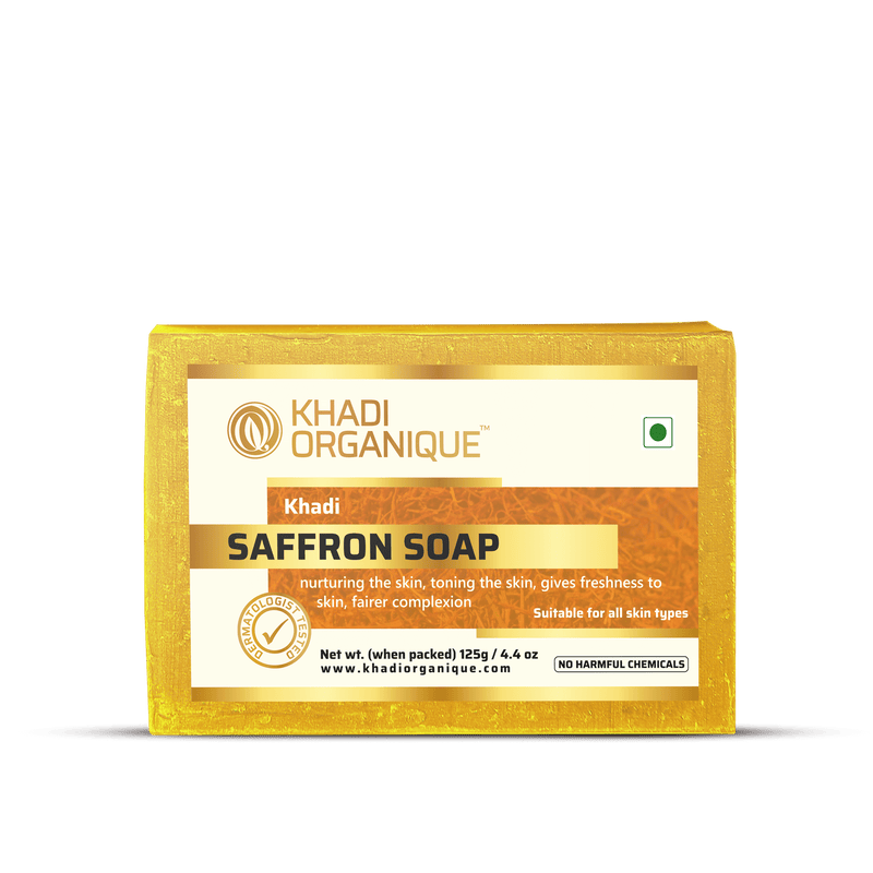 Khadi Organique-Saffron Soap-BEAUTY ON WHEELS