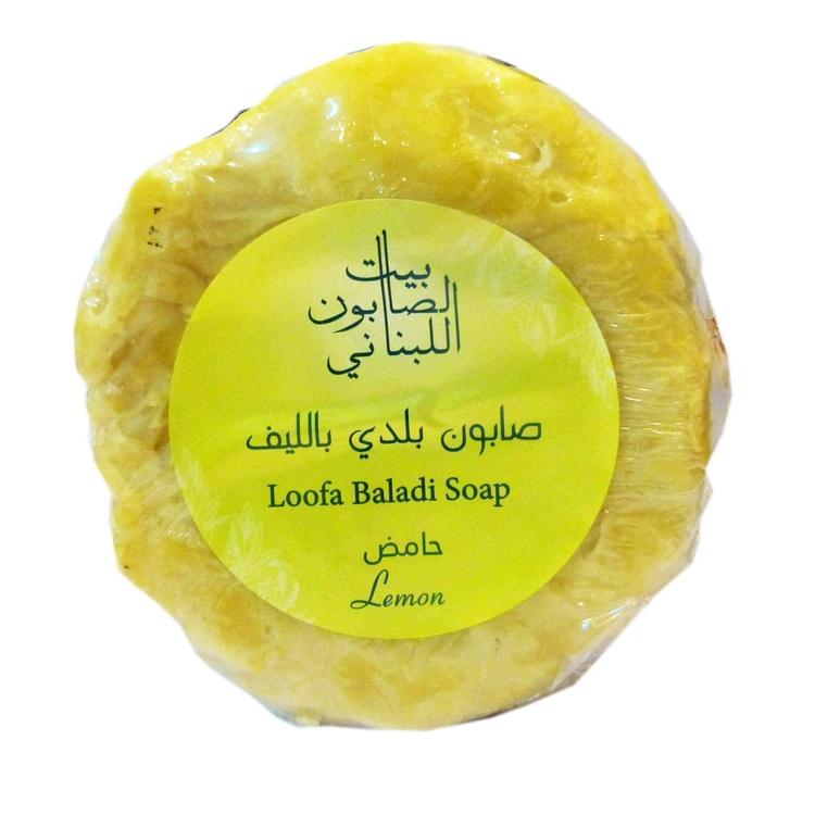 Bayt Al Saboun-Loofa Baladi Soap Lemon 300G Online UAE | BEAUTY ON WHEELS