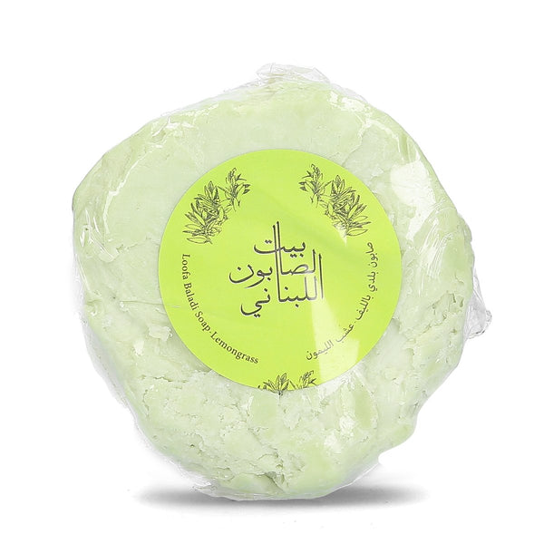 Bayt Al Saboun-Loofa Baladi Soap Lemongrass - 300g-BEAUTY ON WHEELS