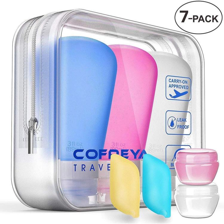 Cofreya Portable Travel Bottles Set, Leak Proof Accessories Tsa Carry-On Approved Refillable And Squeezable Silicon-COFREYA-UAE-BEAUTY ON WHEELS
