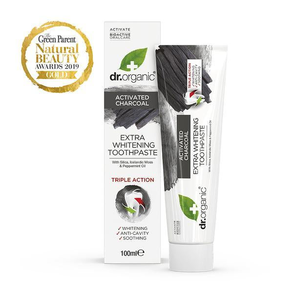 Charcoal Toothpaste 100ml-Dr Organic-UAE-BEAUTY ON WHEELS