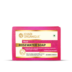 Khadi Organique-Rosewater Soap-BEAUTY ON WHEELS