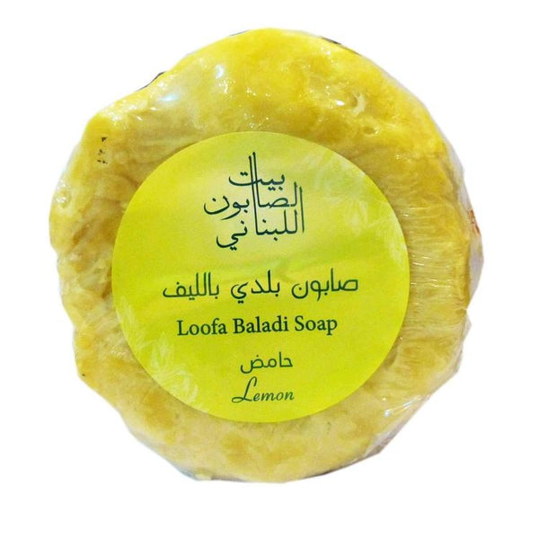 Bayt Al Saboun-Loofa Baladi Soap Lemon 300G Online UAE | BEAUTY ON WHEELS