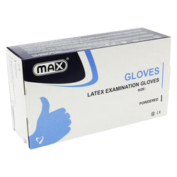 Max-Max Latex Examination Gloves - Light Powdered 100pcs/box-UAE | BEAUTY ON WHEELS