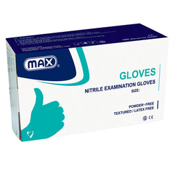 Max-Max Nitrile Examination Gloves - Powder Free 100pcs/box-UAE | BEAUTY ON WHEELS
