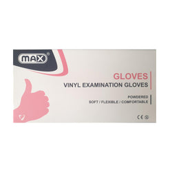 Max-Max Vinyl Gloves Powdered Small 100pcs/box-UAE | BEAUTY ON WHEELS