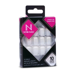 Novanails Press On French Manicure White Base-Nova Nails-UAE-BEAUTY ON WHEELS