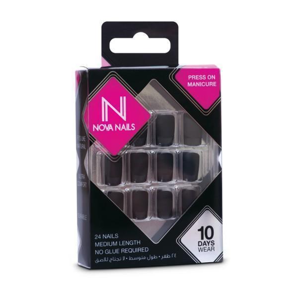 Novanails Press On Matte Black-Nova Nails-UAE-BEAUTY ON WHEELS