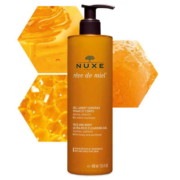 Nuxe-Reve de Miel Ultra-Rich Cleansing Gel 400 Ml-BEAUTY ON WHEELS